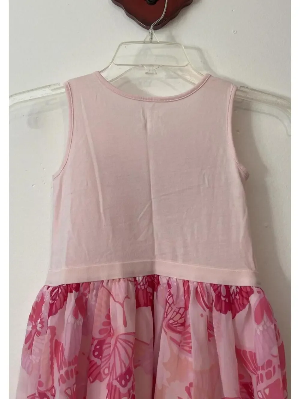 The Childrens Place Girls 5t Pink Butterfly Knee-Length Sleeveless Dress! A2184